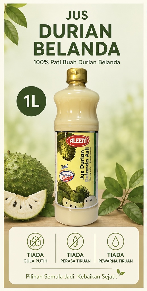 (1L) Jus Pati Buah Durian Belanda Stevia