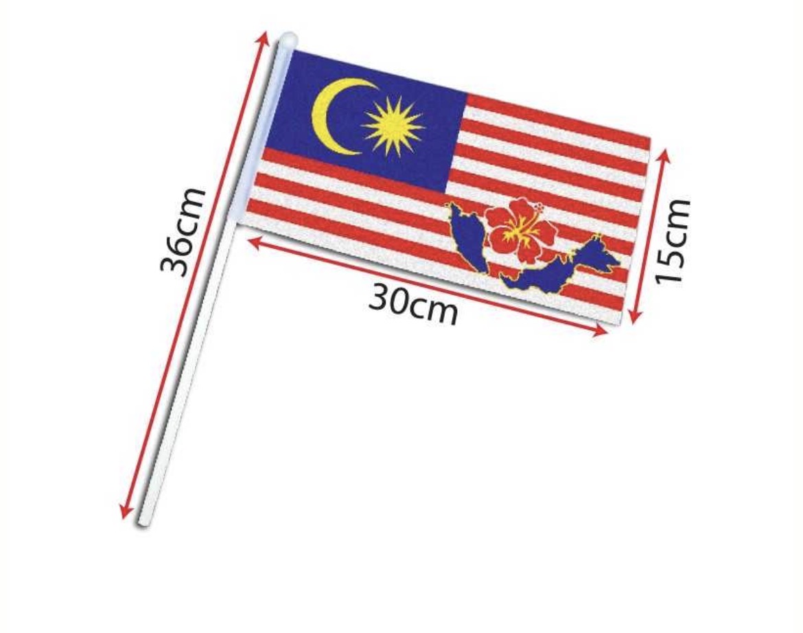 Malaysia Hand Hold Flag - with Malaysia Map