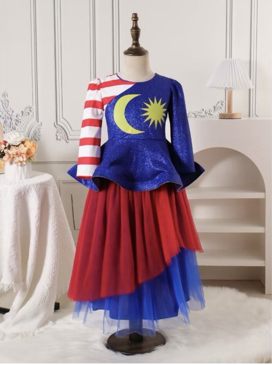 Dress Merdeka Glitter (Net Merah)