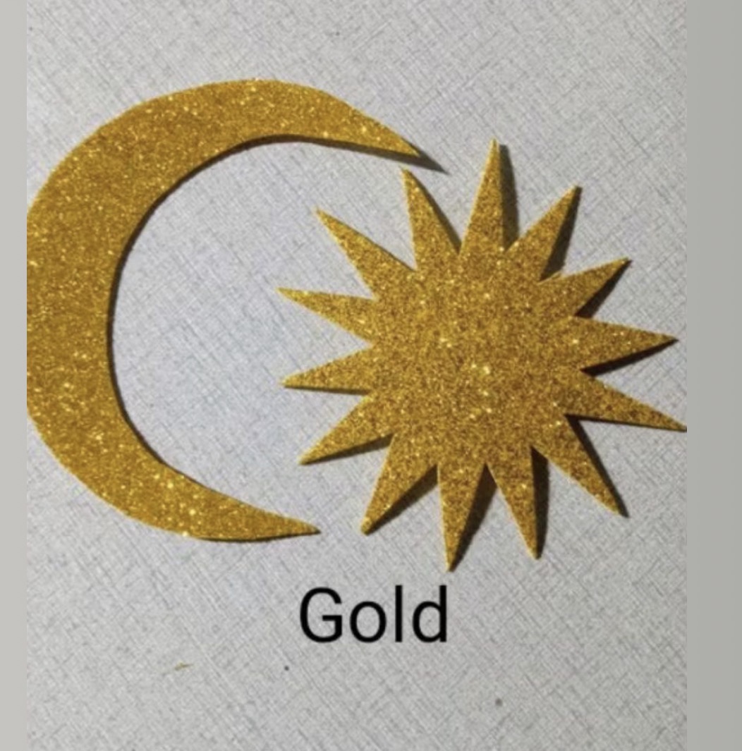 Bulan Bintang Glitter - Gold