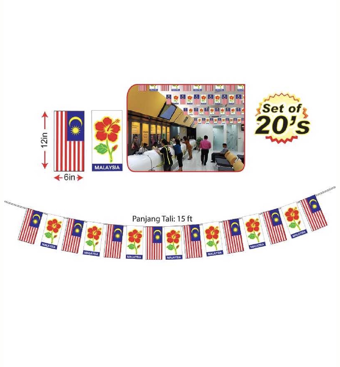 Malaysia Hibiscus Flagline - 20’s