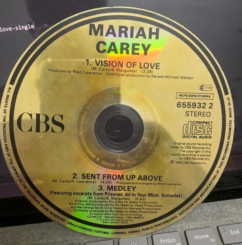 Mariah Carey Vision of Love 1990 CD Single [DELETED]