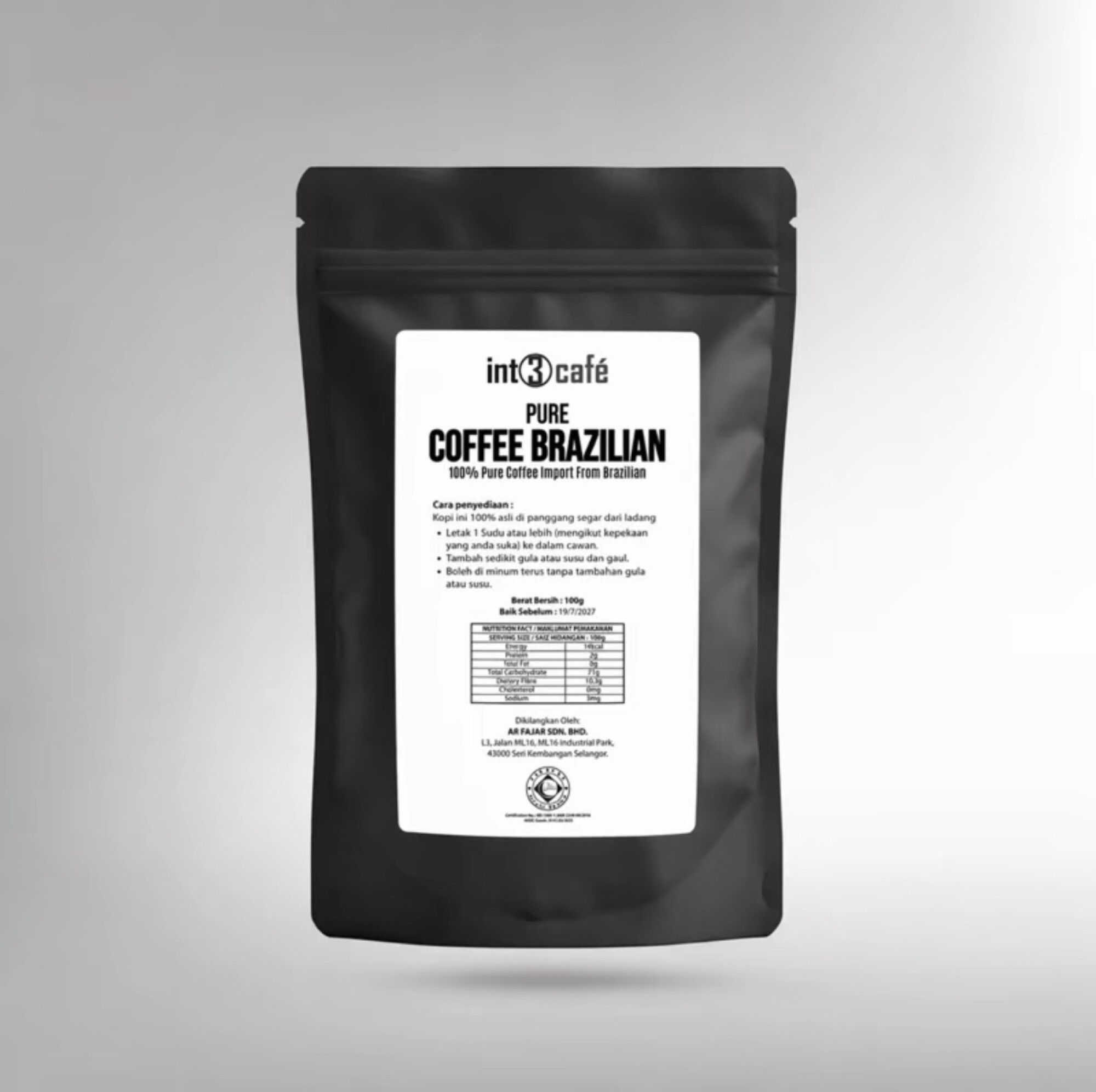 Pure Coffee Brazilian 100% Pure Coffee Import