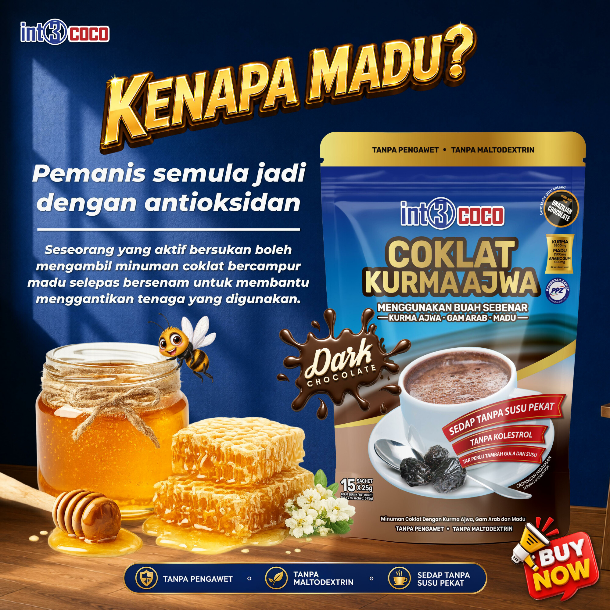 Coklat Kurma Ajwa Madu Arabic Gum 5 in 1
