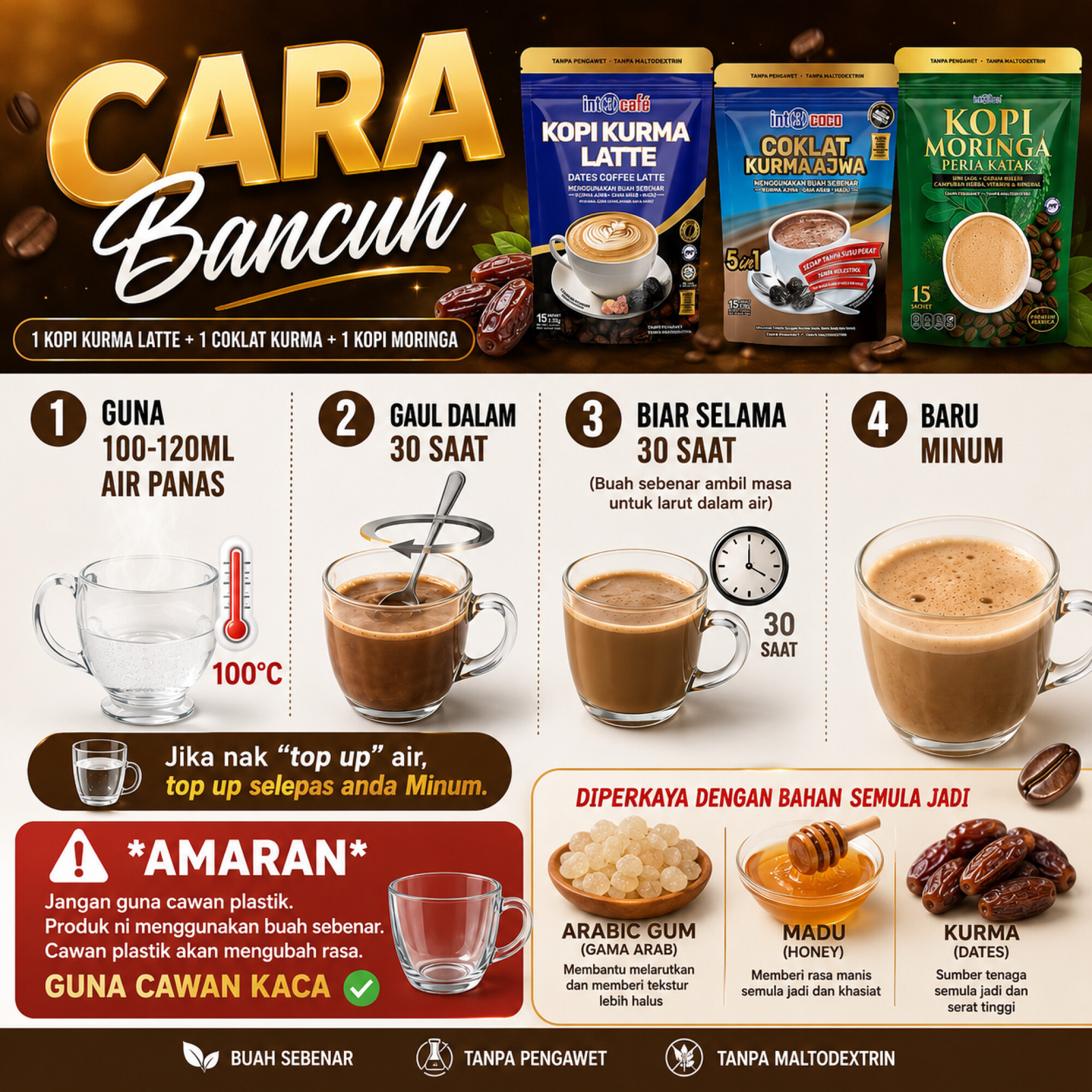 Kopi Diet Kurma Ajwa Latte