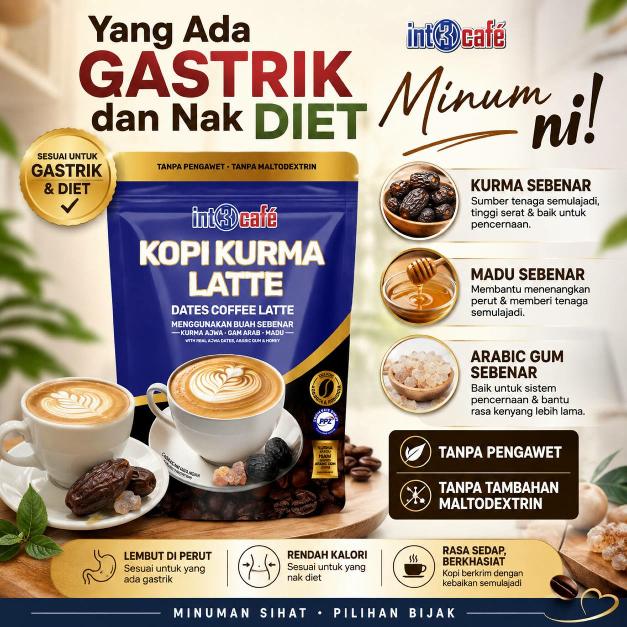 Kopi Diet Kurma Ajwa Latte