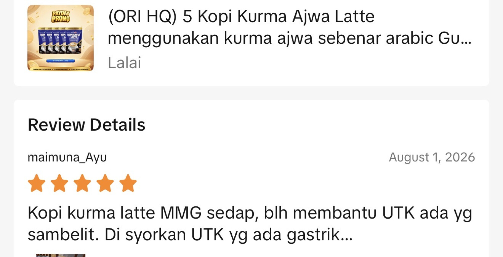 Kopi Diet Kurma Ajwa Latte