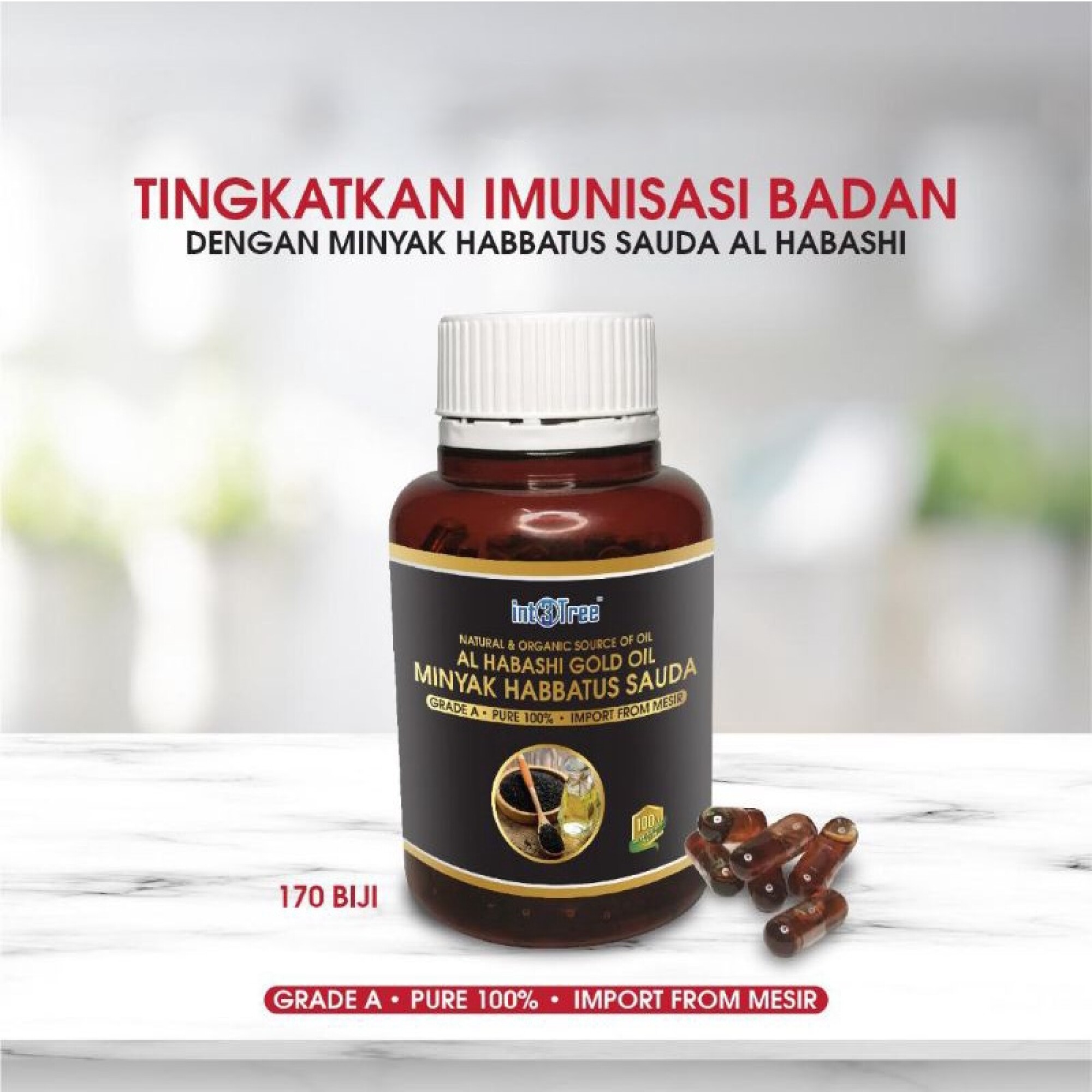 Minyak Habbatus Sauda Al Habashi Gold Oil 170 Capsules