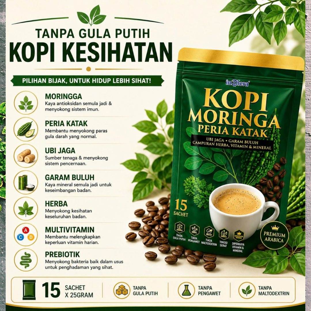 Kopi Kesihatan Moringga 25 gram X 15 sachet