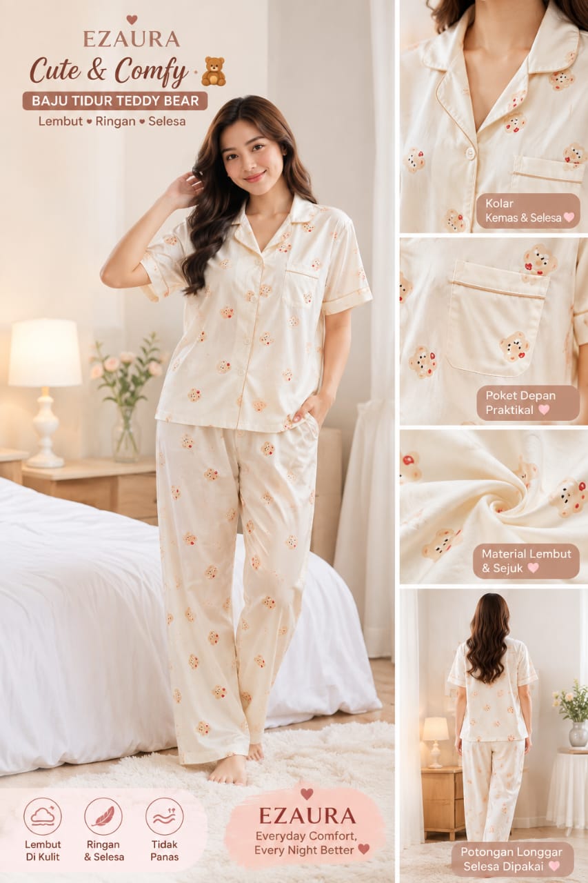 BAJU TIDUR BERUANG COMEL