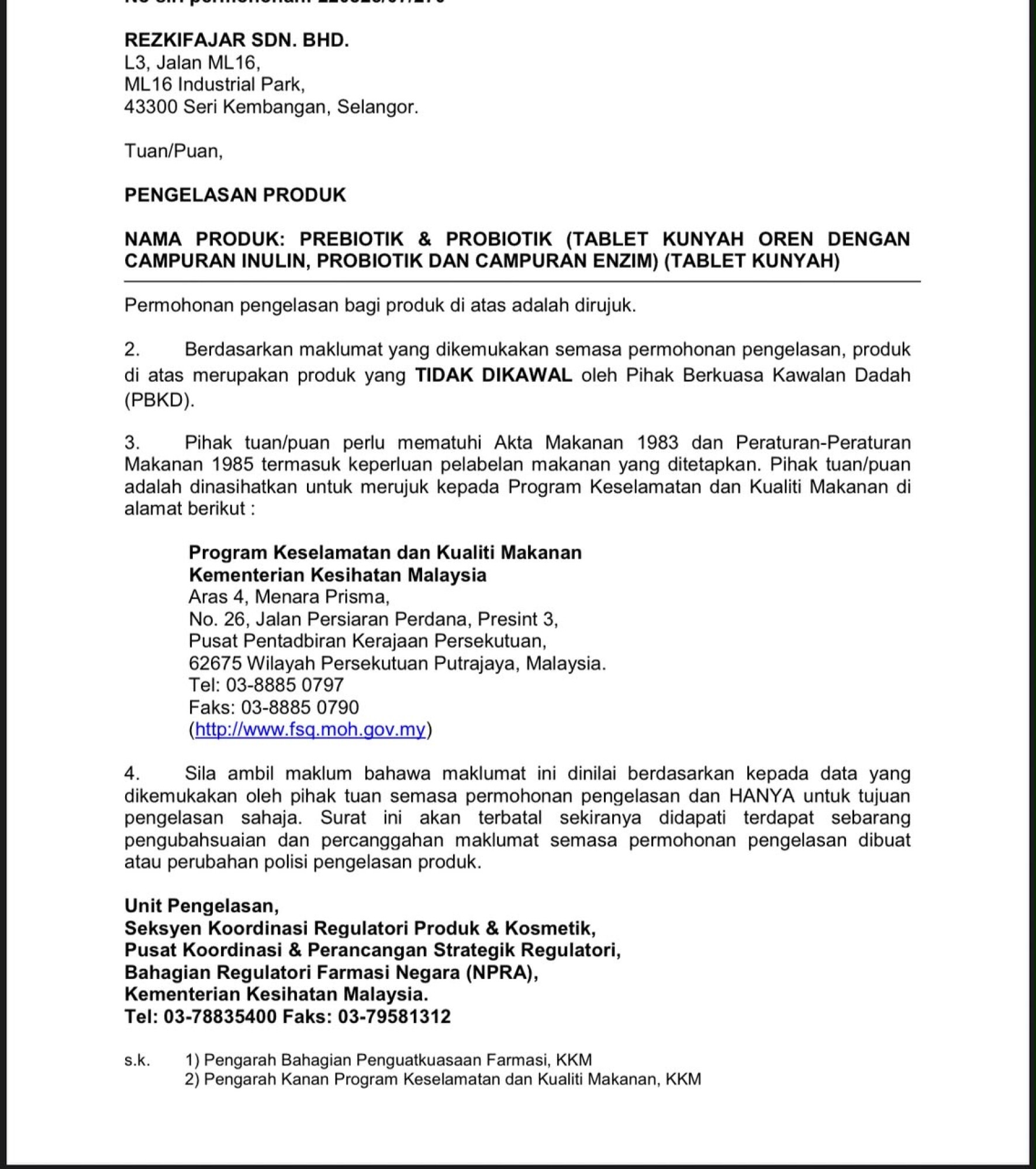 Prebiotik dan Probiotik 10 billion CFU 850mg x 30 Tablet