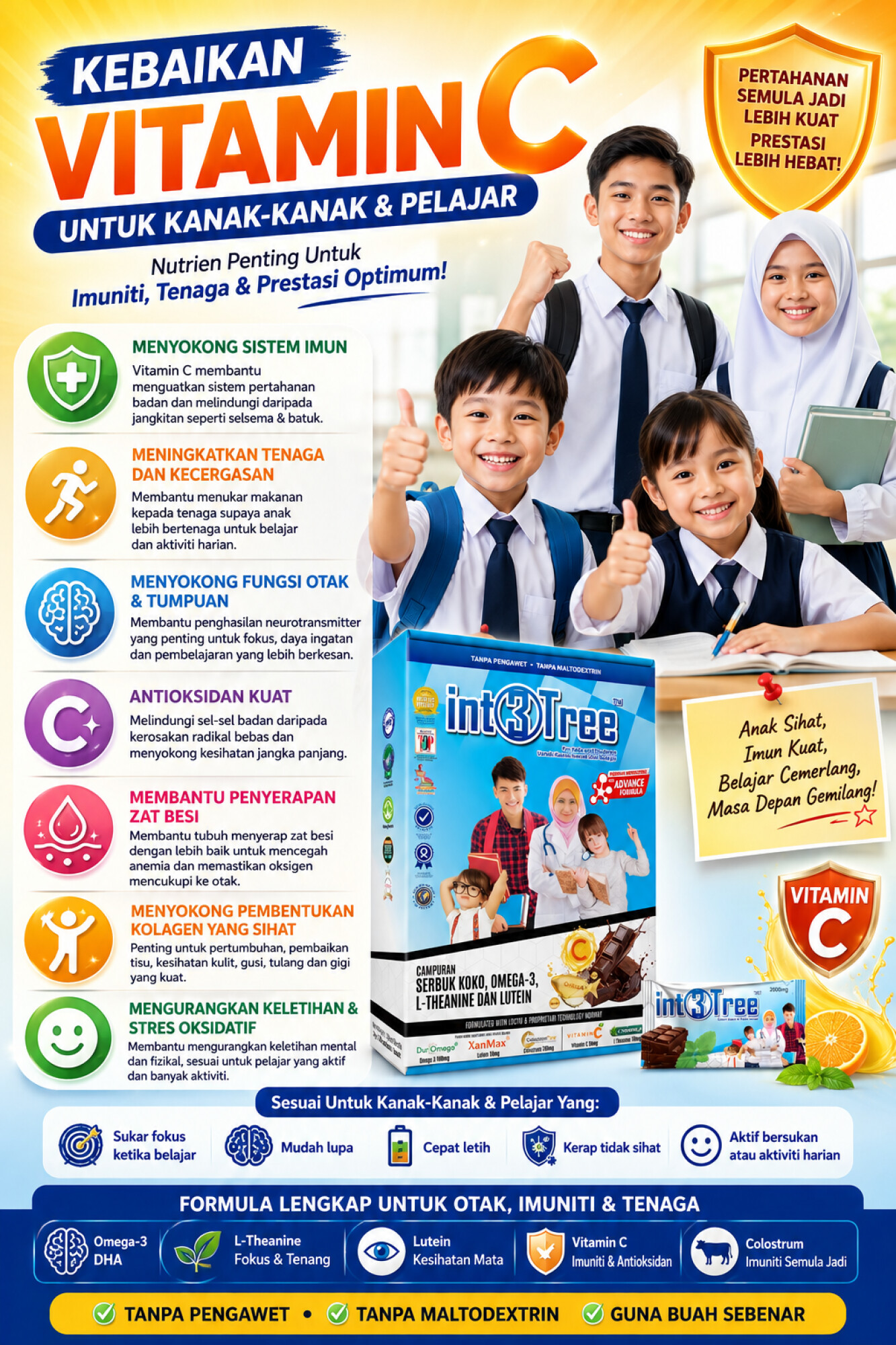 Suplemen Minda (Fokus + Emosi + Immune)