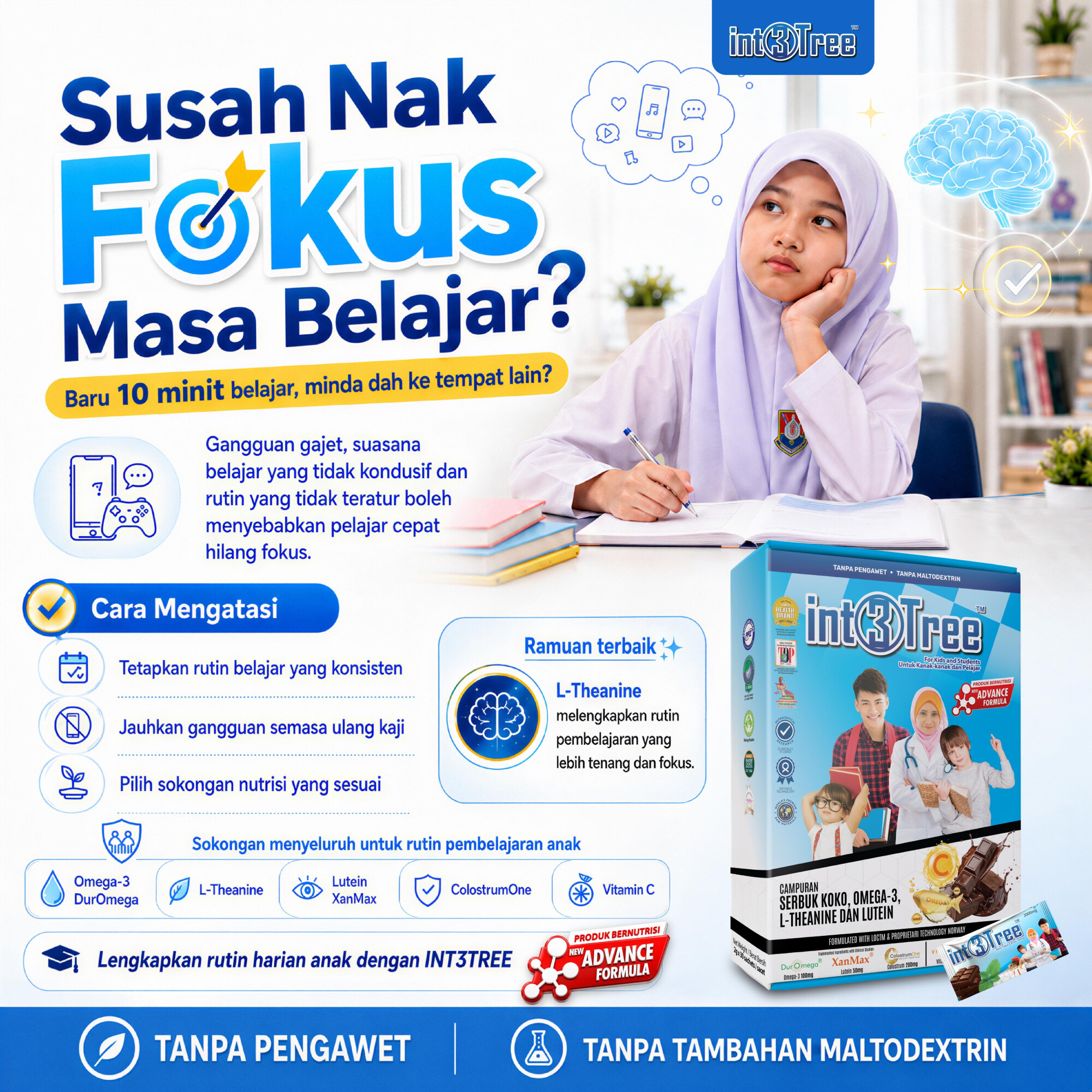 Suplemen Minda (Fokus + Emosi + Immune)