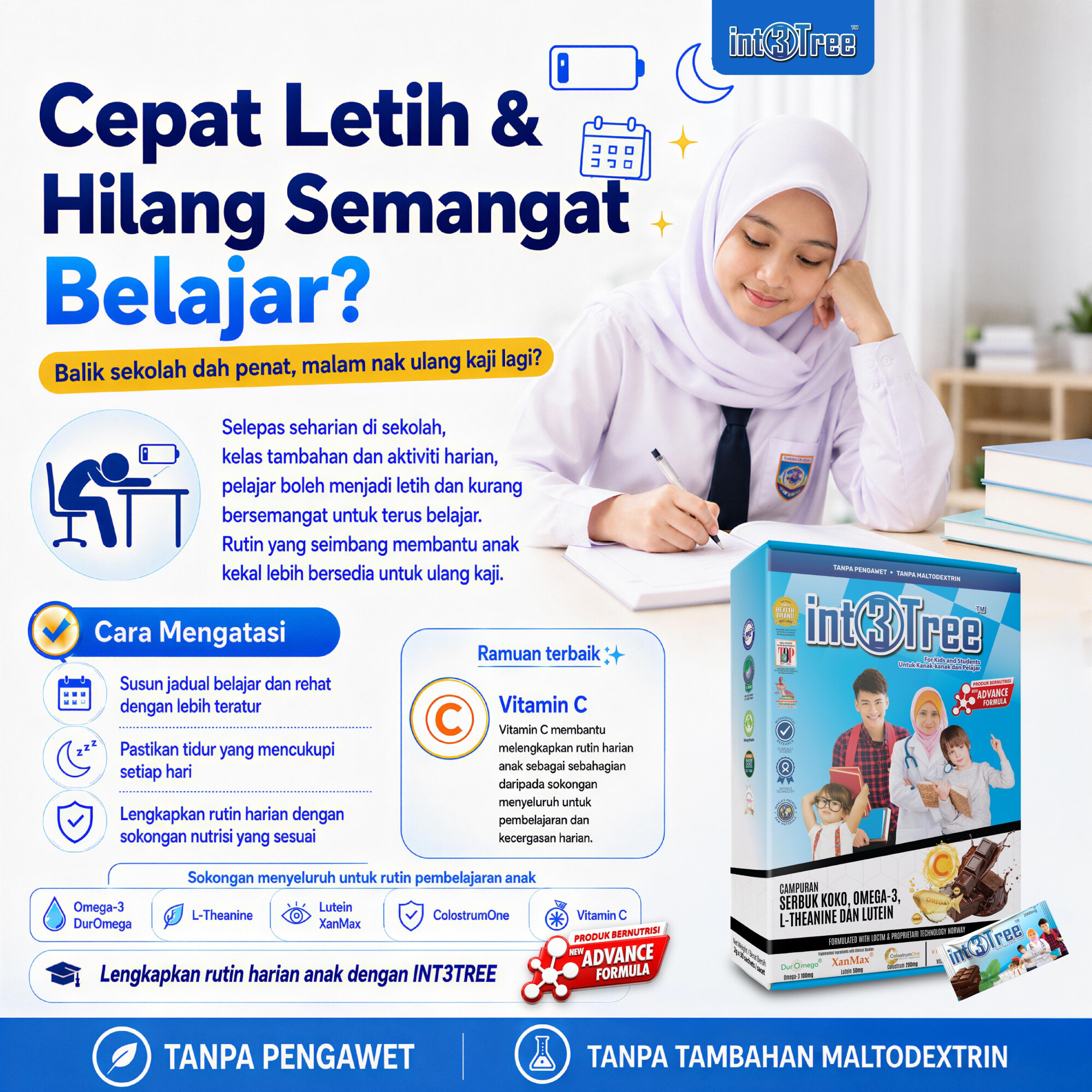 Suplemen Minda (Fokus + Emosi + Immune)