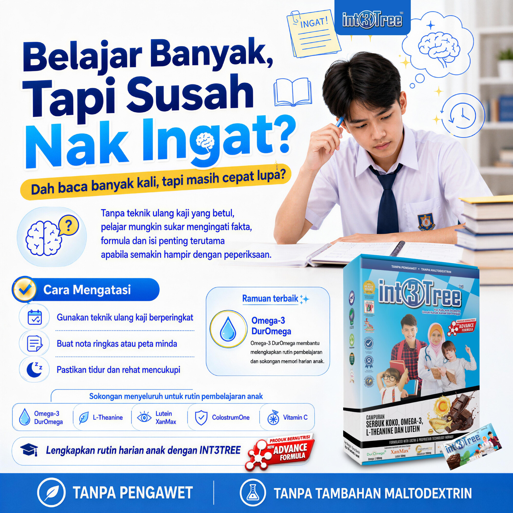 Suplemen Minda (Fokus + Emosi + Immune)