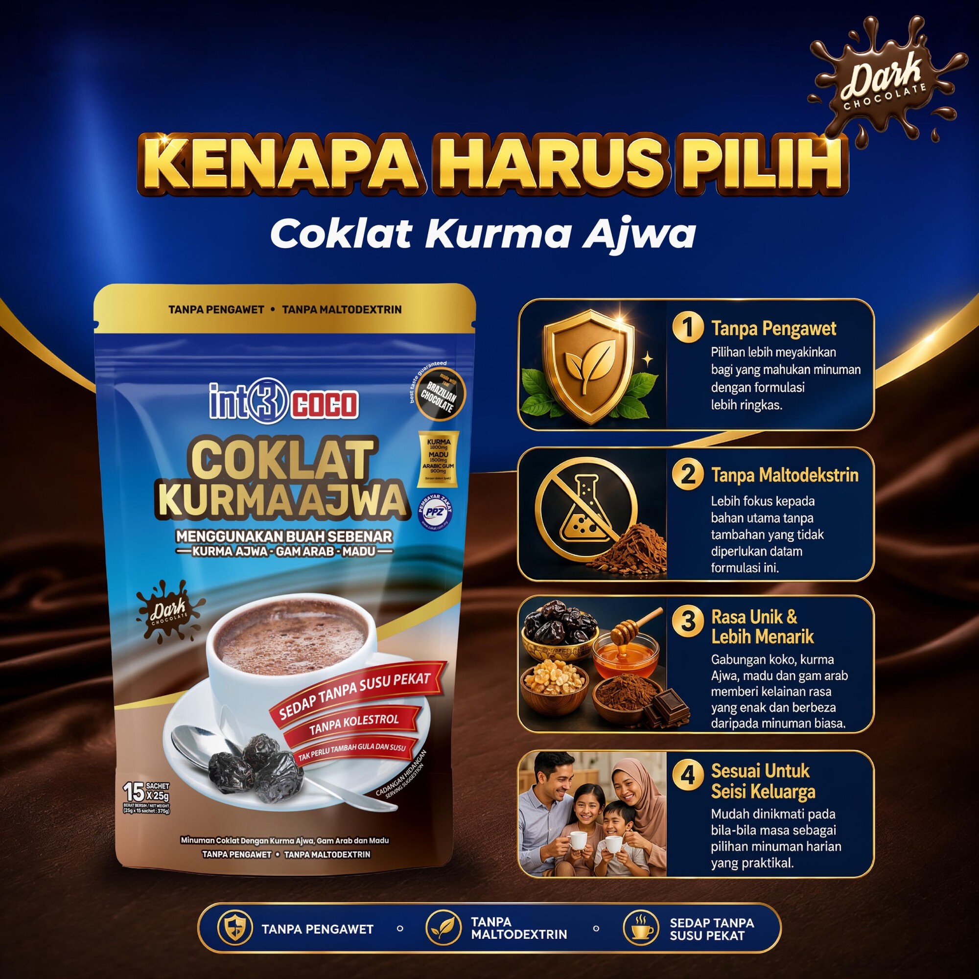 Coklat Kurma Ajwa Madu Arabic Gum 5 in 1