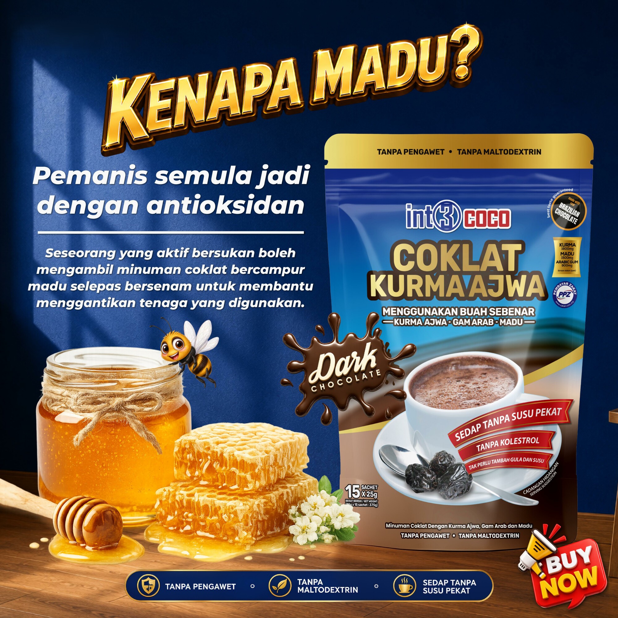 Coklat Kurma Ajwa Madu Arabic Gum 5 in 1