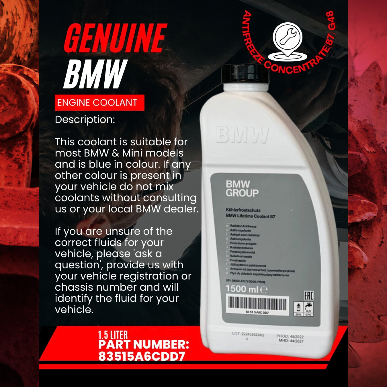 Genuine BMW Engine Coolant Antifreeze Concentrate