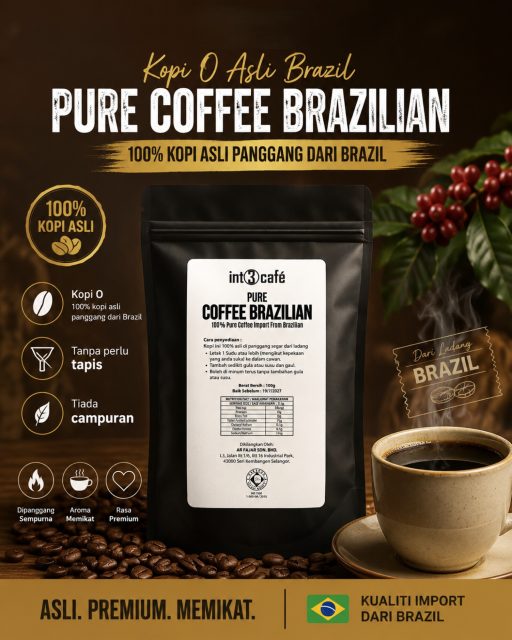 Kopi 0 Panggang 100% Pure from Brazil (Packaging Gold)
